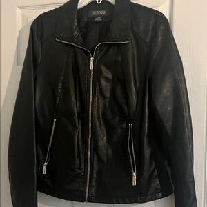 Kenneth Cole reaction Black Faux  Leather Jacket.
